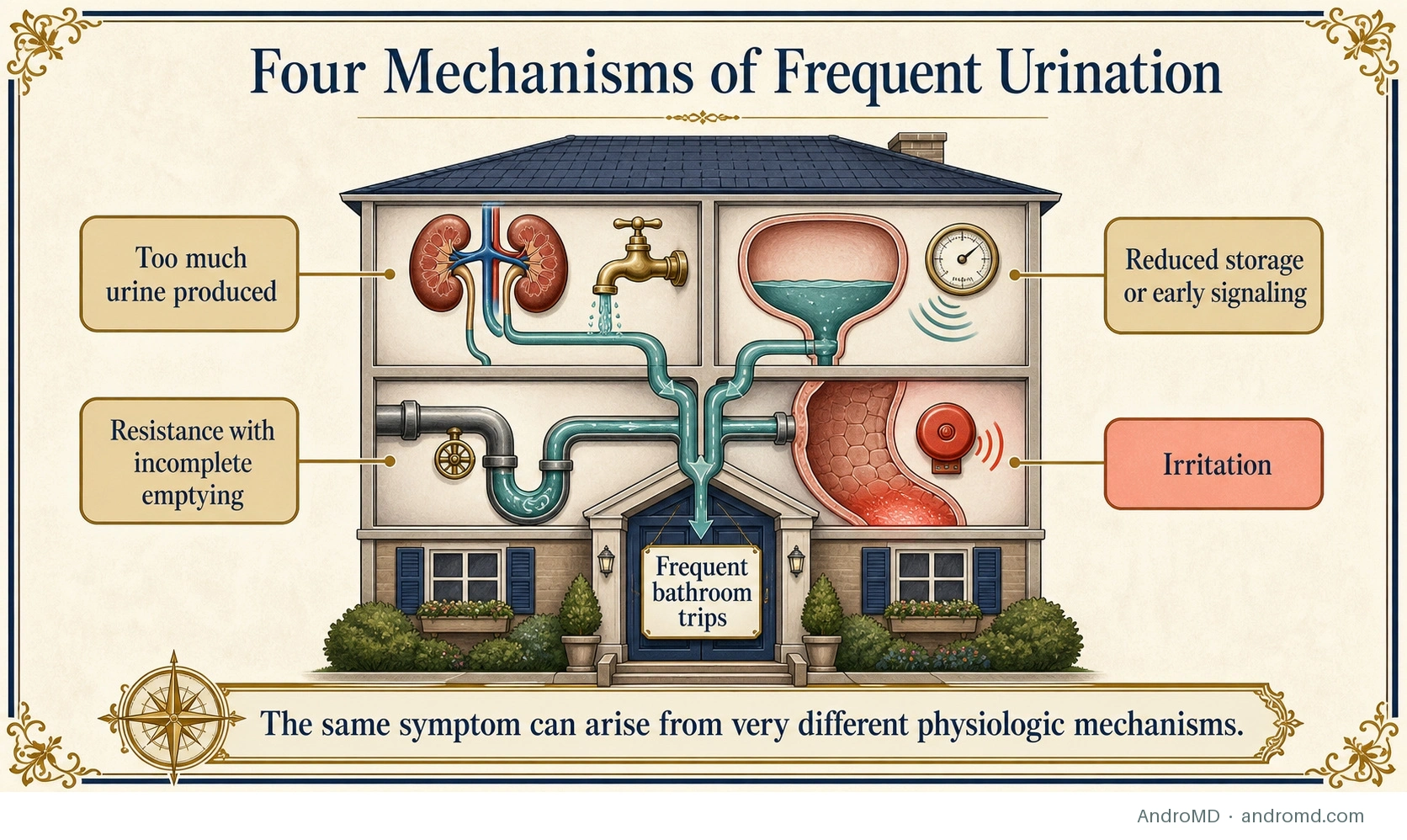 Four Mechanisms of Frequent Urination