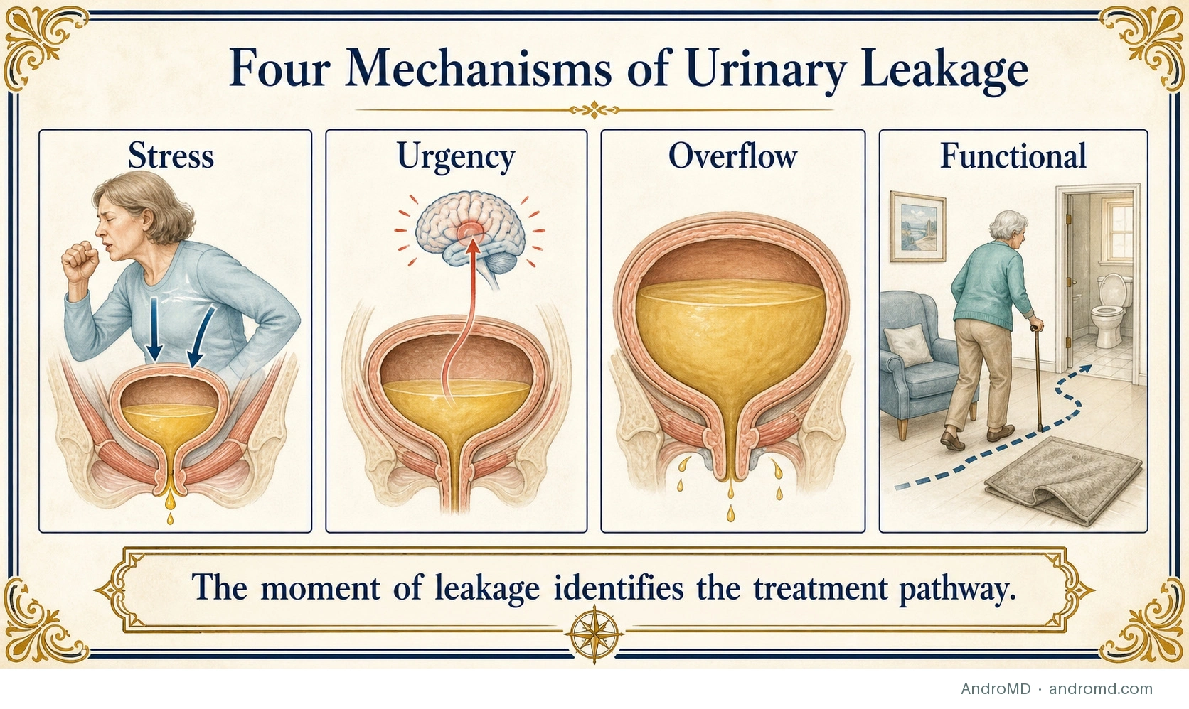 Four Mechanisms of Urinary Leakage