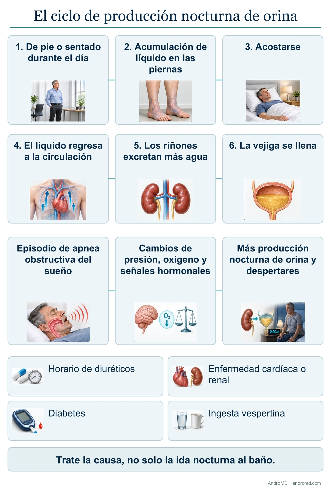 El ciclo de producción de orina nocturna