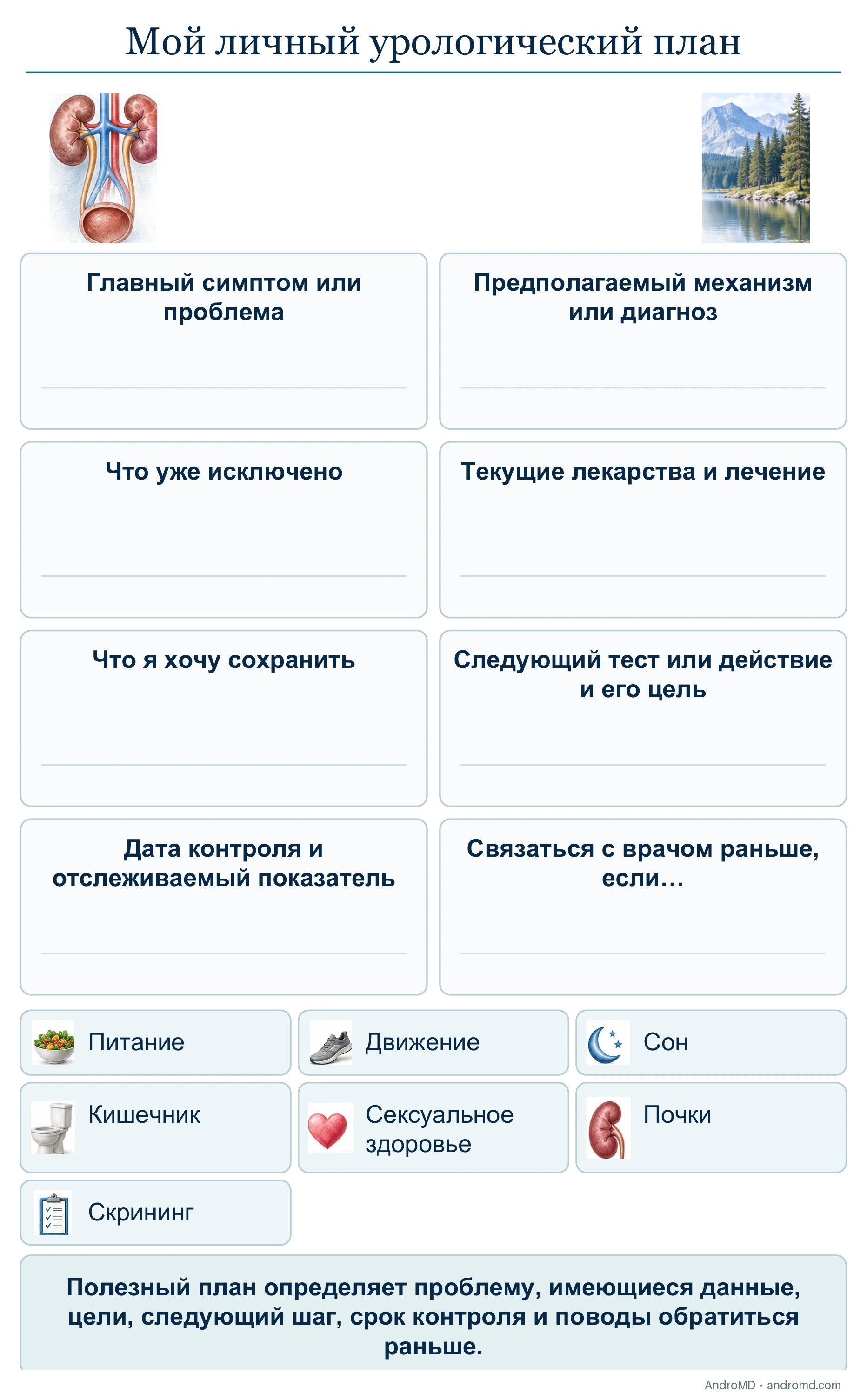 Мой личный урологический план