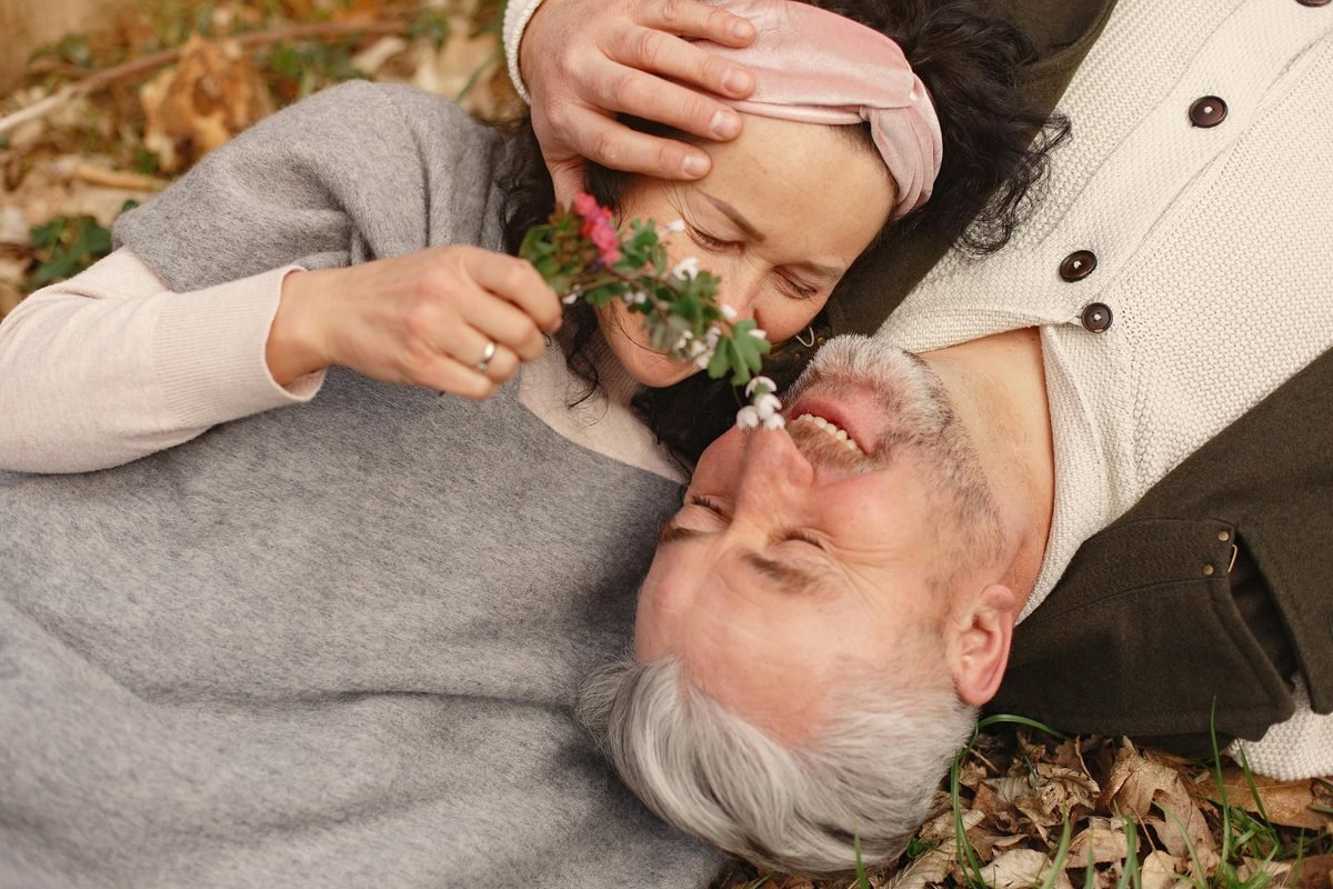A happy, healthy couple enjoying life outdoors